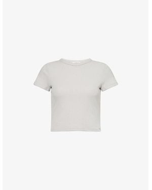 Lounge Underwear Waffle Baby Round-Neck Stretch-Woven T-Shirt - White