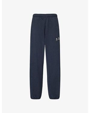 ADANOLA Logo-Embroidered Cotton Jogging Bottoms - Blue