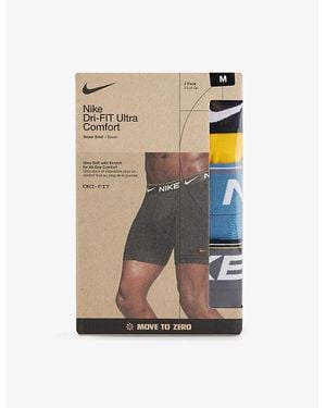 Nike Branded-Waistband Pack Of Three Stretch-Woven Boxer Briefs - Multicolour