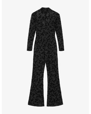AllSaints Rylee Flared-Leg Stretch-Woven Catsuit - Black