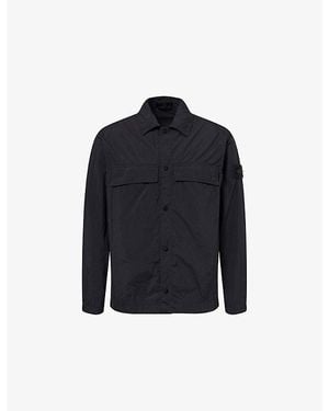 Stone Island Ghost Smerigliato Compass-Badge Woven Jacket - Blue