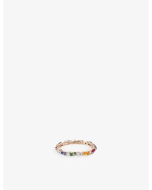 Suzanne Kalan Firework 18Ct Rose, 0.8Ct Sapphire And 0.3Ct Diamond Eternity Ring - White