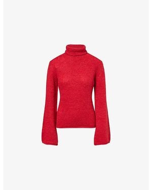 Reformation Grove Turtleneck Alpaca Wool-Blend Jumper - Red