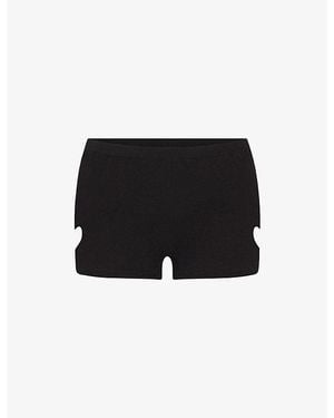 Skims Micro Heart Worn-In Cotton-Jersey Shorts - Black