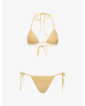 Missoni Lamé Triangle Bikini Set - White