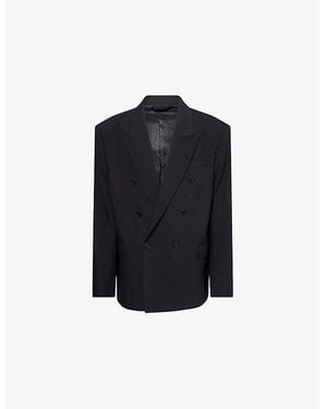Acne Studios Oversized Pinstriped Cotton-Wool Blend Jacket - Blue