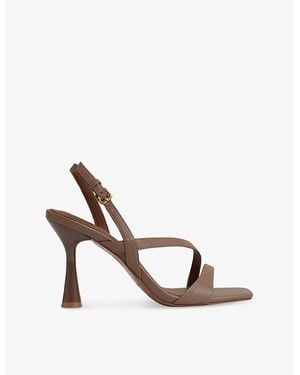 Reiss Cindy Heeled Leather Sandals - Natural