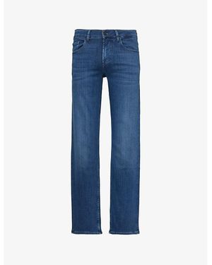 7 For All Mankind Standard Luxe Performance Regular-Fit Straight-Leg Stretch Denim-Blend Jeans - Blue