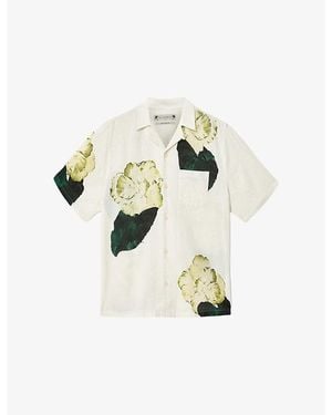 AllSaints Nouvelle Floral-Print Cotton And Linen Shirt - White