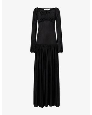 AYA MUSE Rivo Drop-Waist Jersey Maxi Dress - Black
