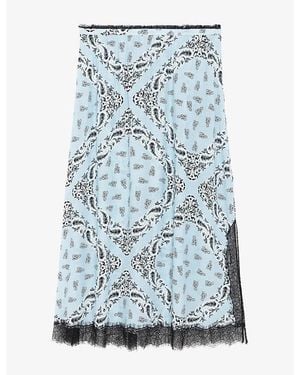 Zadig & Voltaire Jarvis Bandana-Print Woven Midi Skirt - Blue