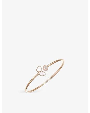 Chopard Happy Hearts Wings 18ct Rose-gold, Mother-of-pearl And Diamond Bangle - Natural