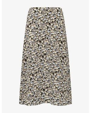 Marni Printed Crepe De Chine Fluid Silk Midi Skirt - Multicolor