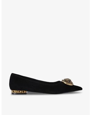 Kurt Geiger Chelsea Suede Flat Court Shoes - Black