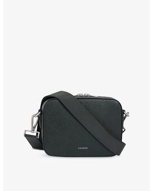 Sandro Logo-Embellished Leather Cross-Body Bag - Black