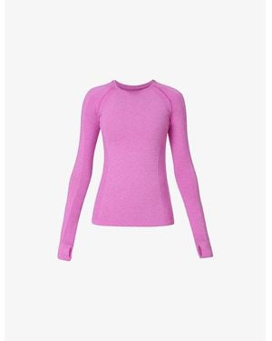 Sweaty Betty Athlete Seamless Gym Long-Sleeve Stretch-Woven Top - Pink