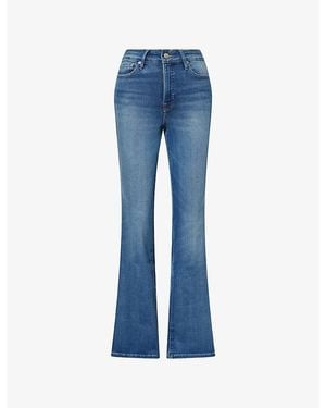 GOOD AMERICAN Soft Tech Good Classic Boot-Cut Stretch Denim Jeans - Blue