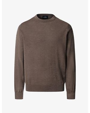 Hackett Crewneck Regular-Fit Merino-Wool Sweater - Brown