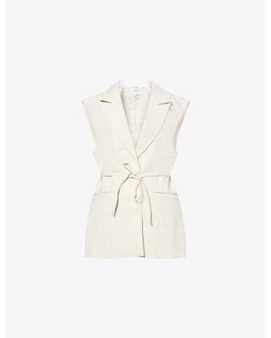 Dissh Rosalie Belted Cotton-Blend Vest - White