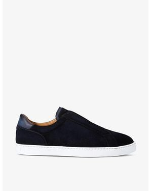 Magnanni Laceless Suede Low-Top Trainers - Blue