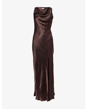 Bec & Bridge Sol Split Woven Midi Dress - Brown