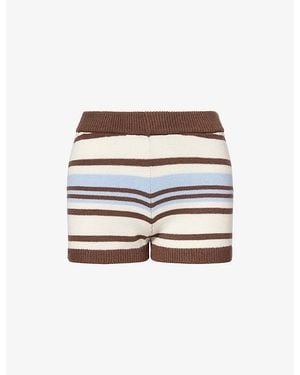 4th & Reckless Amara Striped Cotton-Blend Shorts - White