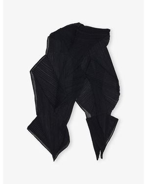 Pleats Please Issey Miyake Zigzag Pleated Woven Scarf - Blue
