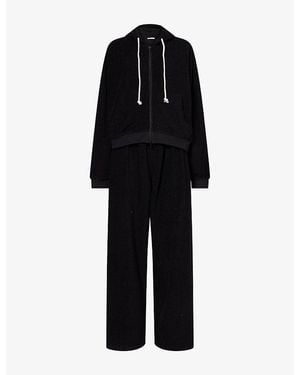 Treats Studio Towelling Zip-Through Cotton-Blend Tracksuit - Black