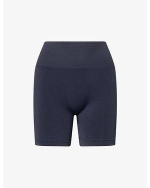 ADANOLA Seamless Crop Training Shorts - Blue