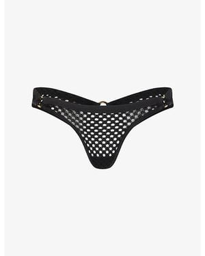 Agent Provocateur Bubbles Fishnet Thong - Black