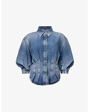 AllSaints Nancy Slim-Fit Fitted-Waist Denim Shirt - Blue