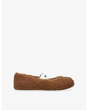 Moon Boot Shearling Ballerina Flats - Brown