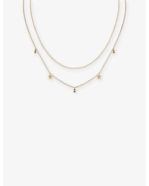 Astrid & Miyu Starfish Double Chain-Plated Sterling- And Cubic Zirconia Necklace - White