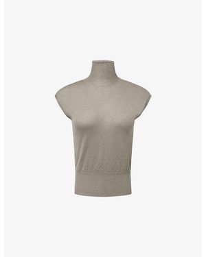 Rick Owens Sleeveless Turtle-Neck Cashmere Jumper - Grey