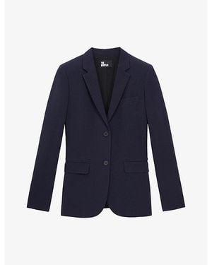 The Kooples Slim-Fit Single-Breasted Stretch-Woven Blazer - Blue