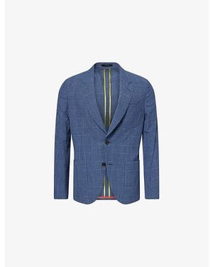 Paul Smith Single-Breasted Wool And Silk Blend Blazer - Blue