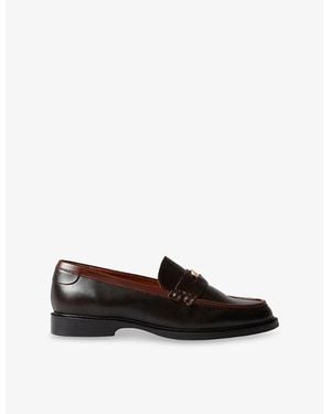 Claudie Pierlot Embellished Flat Leather Loafers - Black