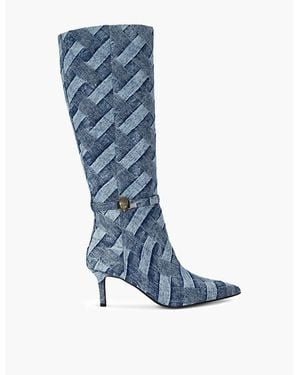 Kurt Geiger Kensington Flexi Heeled Knee-High Boots - Blue