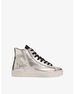 AllSaints Tana Logo-Embossed Leather High-Top Trainers - Multicolour