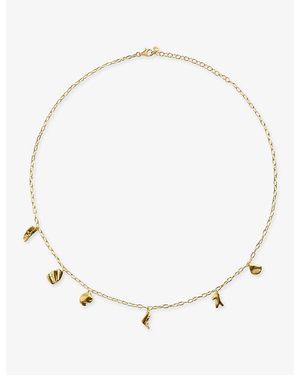 Monica Vinader Fragments Asymmetric 18Ct-Plated Vermeil Sterling- Chain Necklace - Metallic