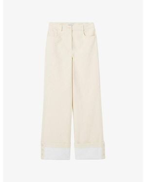 Claudie Pierlot Turn-Up Straight-Leg Denim Jeans - Natural