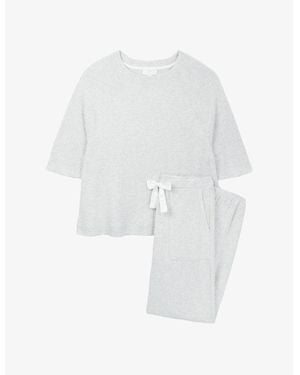 The White Company Waffle Relaxed-Fit Short-Sleeve Stretch-Jersey Pyjamas - White