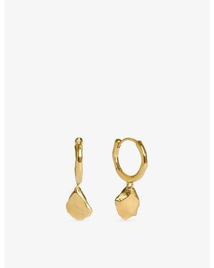 Monica Vinader Fragments Asymmetric 18Ct-Plated Vermeil Sterling- Huggie Earrings - Metallic