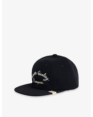 Visvim Excelsior Logo-Embroidered Wool And Linen-Blend Baseball Cap - Black