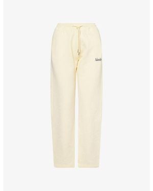 ADANOLA Logo-Embroidered Straight-Leg Cotton Jogging Bottoms - Natural