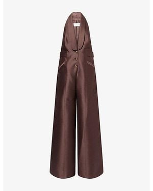 Zimmermann Alchemy Tuxedo Wool-Blend Jumpsuit - Brown