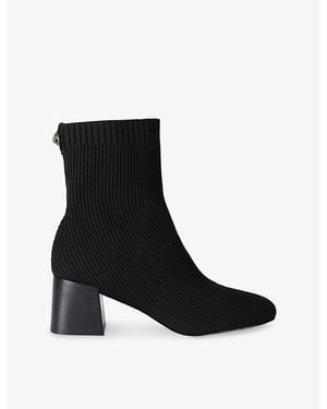 Kurt Geiger Ella Knitted Heeled Ankle Boots - Black