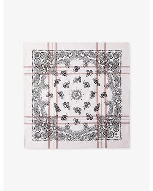 Prada Printed Paisley Cotton Scarf 65 X 65Cm - White