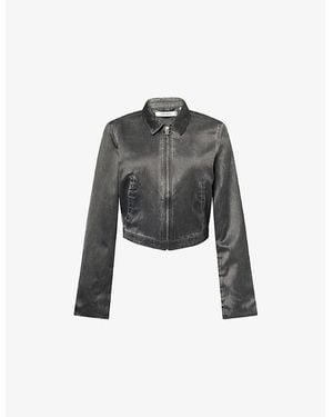 Daily Paper Washed Straight-Cut Satin Jacket - Black