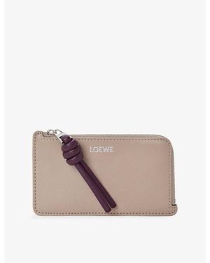Loewe Knot Coin Leather Card Holder - Pink